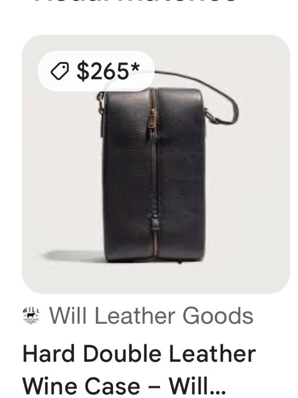 Will Leather Goods Black Double Leather Toiletry Case